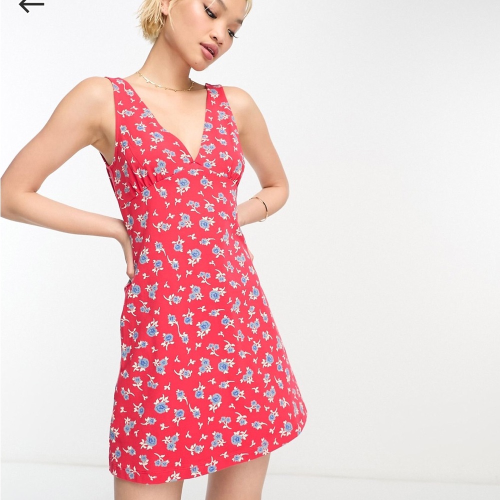 Red Floral Mini Dress